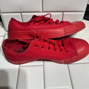 Converse Low Top Sneakers Red on Red Unisex Mens 6 Womens 8
